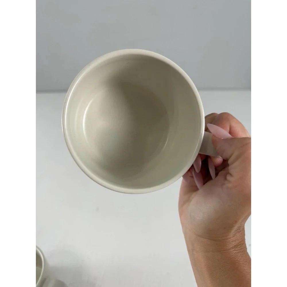WEDGWOOD STONEWEAVE LINEN CUPS Made In Japan 1996 Coffee Tea Mugs Set Of 2